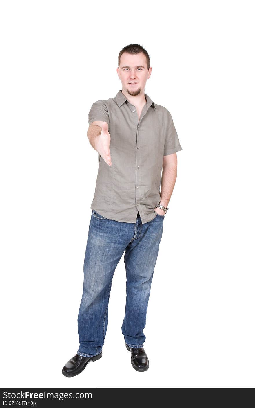 Young adult man over white background. Young adult man over white background