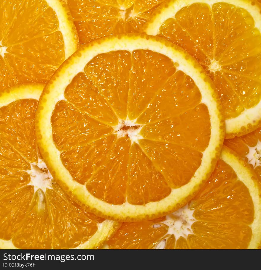 Slices of juicy orange (can be used as a background)