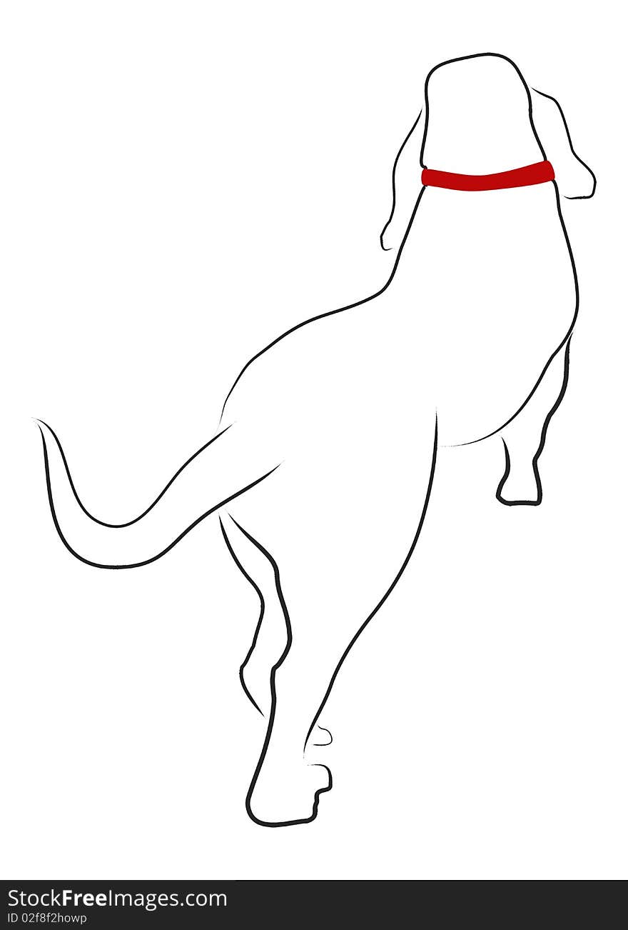 An illustration of a Basset Hound walking away from the viewer. An illustration of a Basset Hound walking away from the viewer.