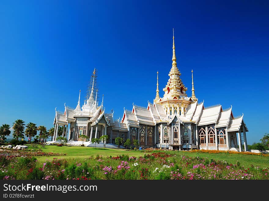 Thai Temple in the respect and LoangPorTo cathedral ,In Thailand.