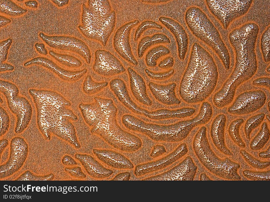 Close up of brown patterned leather. Close up of brown patterned leather