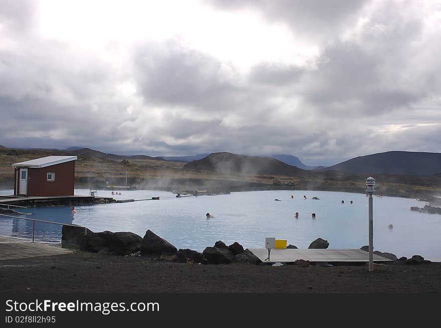 The small local spa on the north of Iceland (Myvatn area). The small local spa on the north of Iceland (Myvatn area).