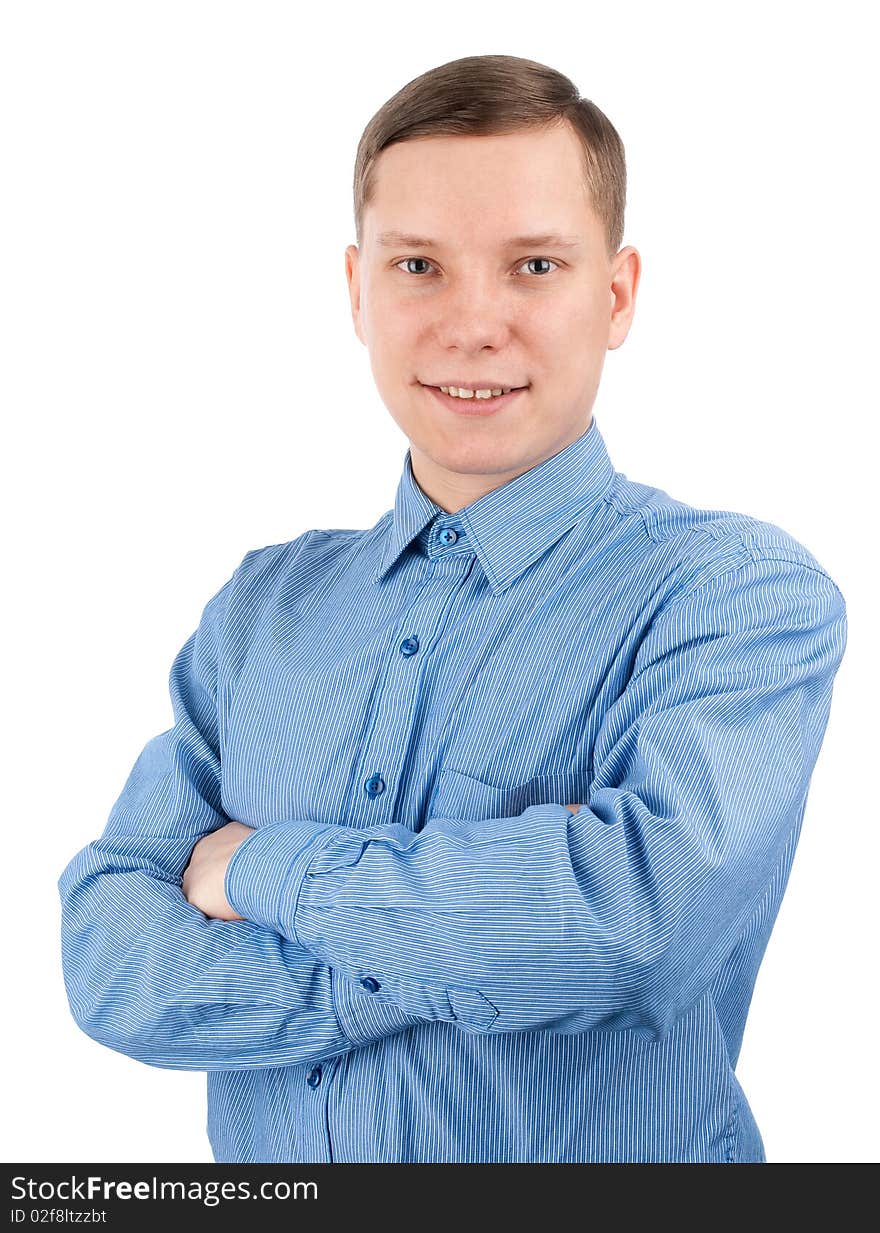 Happy smiling man. Isolated over white background