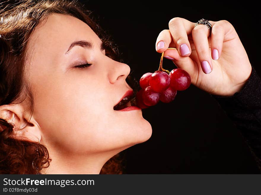 Woman and grape