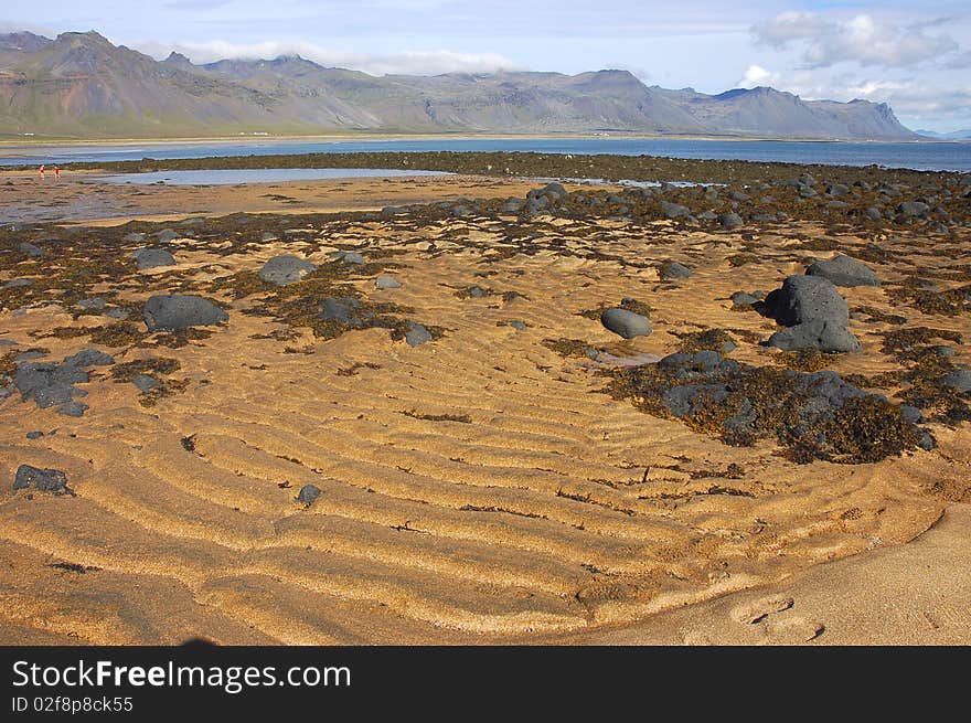 Skardsvik volcanic beach in Icelandic peninsula Snaefellsnes. Skardsvik volcanic beach in Icelandic peninsula Snaefellsnes.