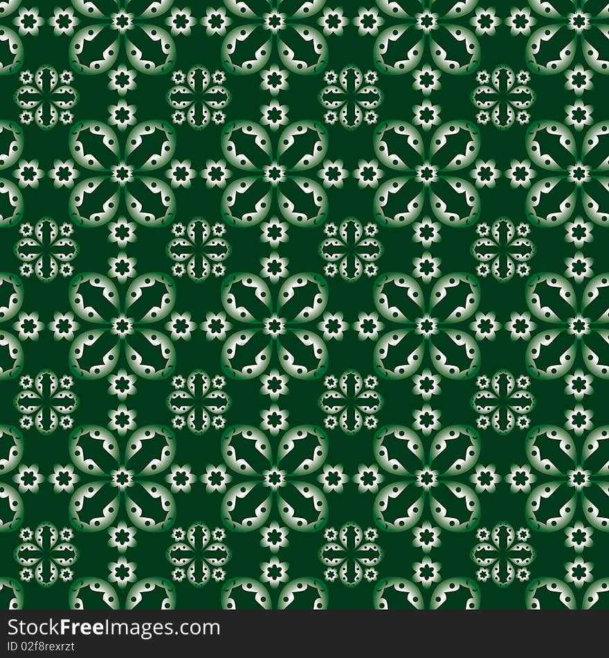 Abstract seamless background of green elements