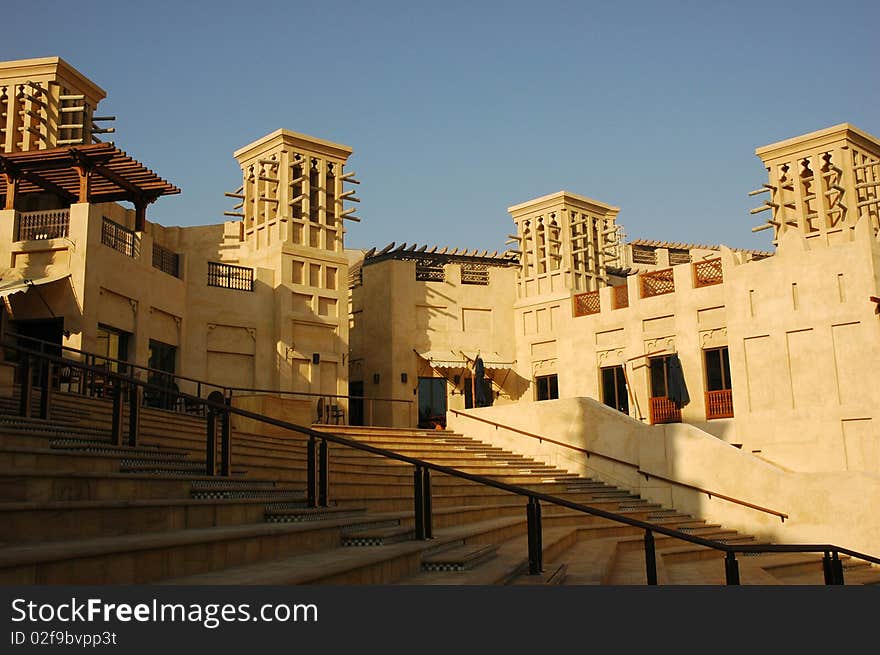 Traditional Arabic style inspired  theater and Grand Stairs. Traditional Arabic style inspired  theater and Grand Stairs