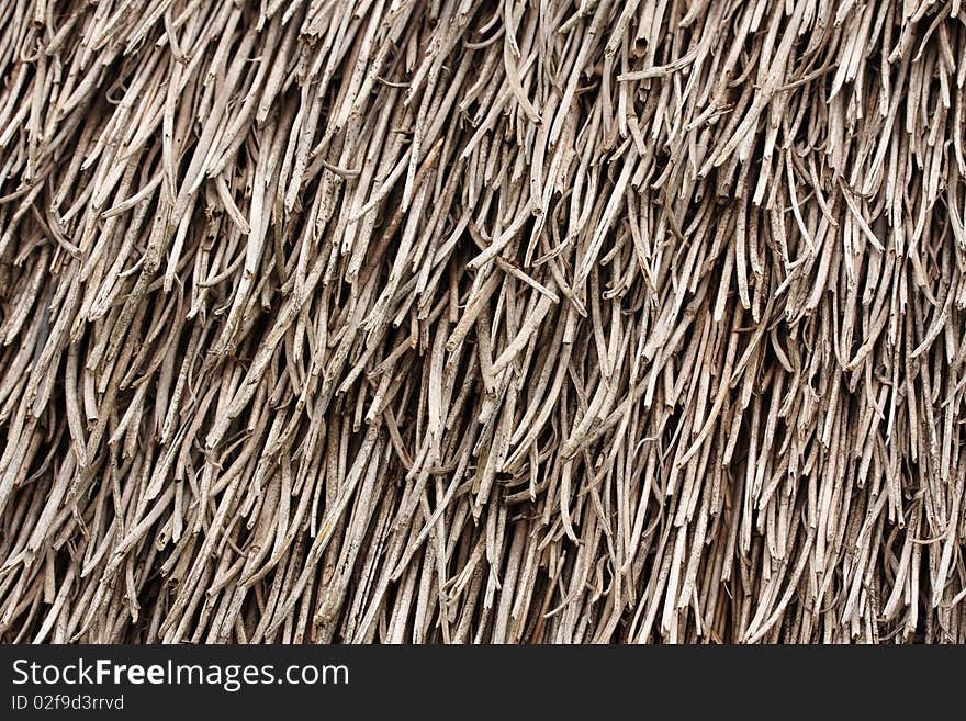 Close-up image of thatched dry grass