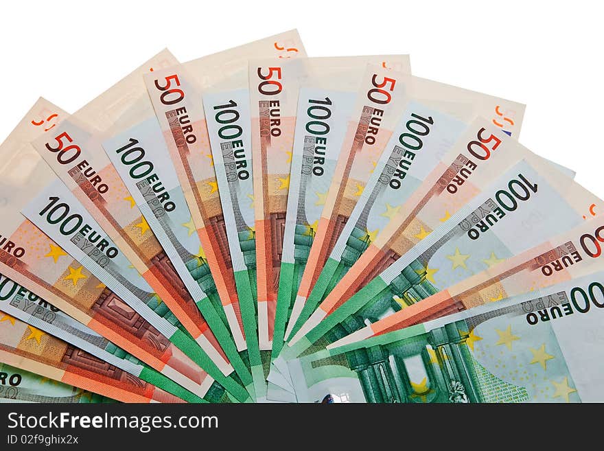 100 and 50 Euro banknotes.