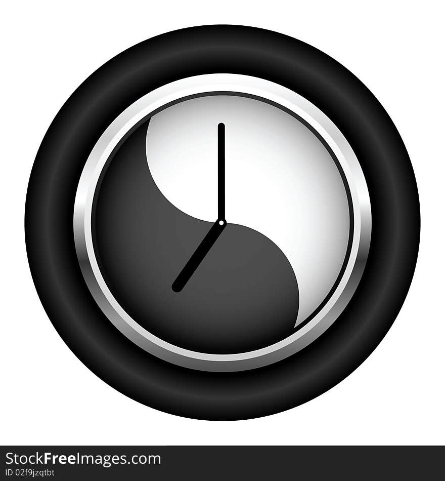 Office clock. A illustration. It is isolated on a white background.