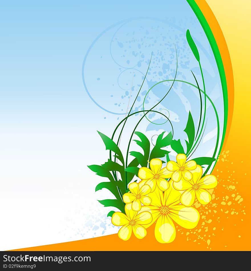 Floral background, illustration with copy spase area