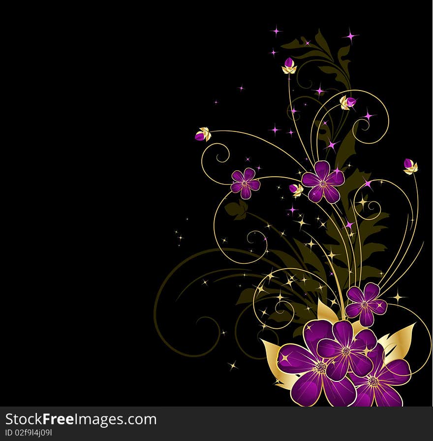 Floral background with pink flowers