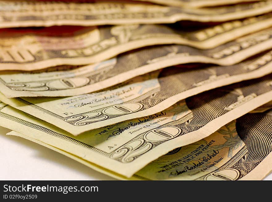 Some us dollars money on white background