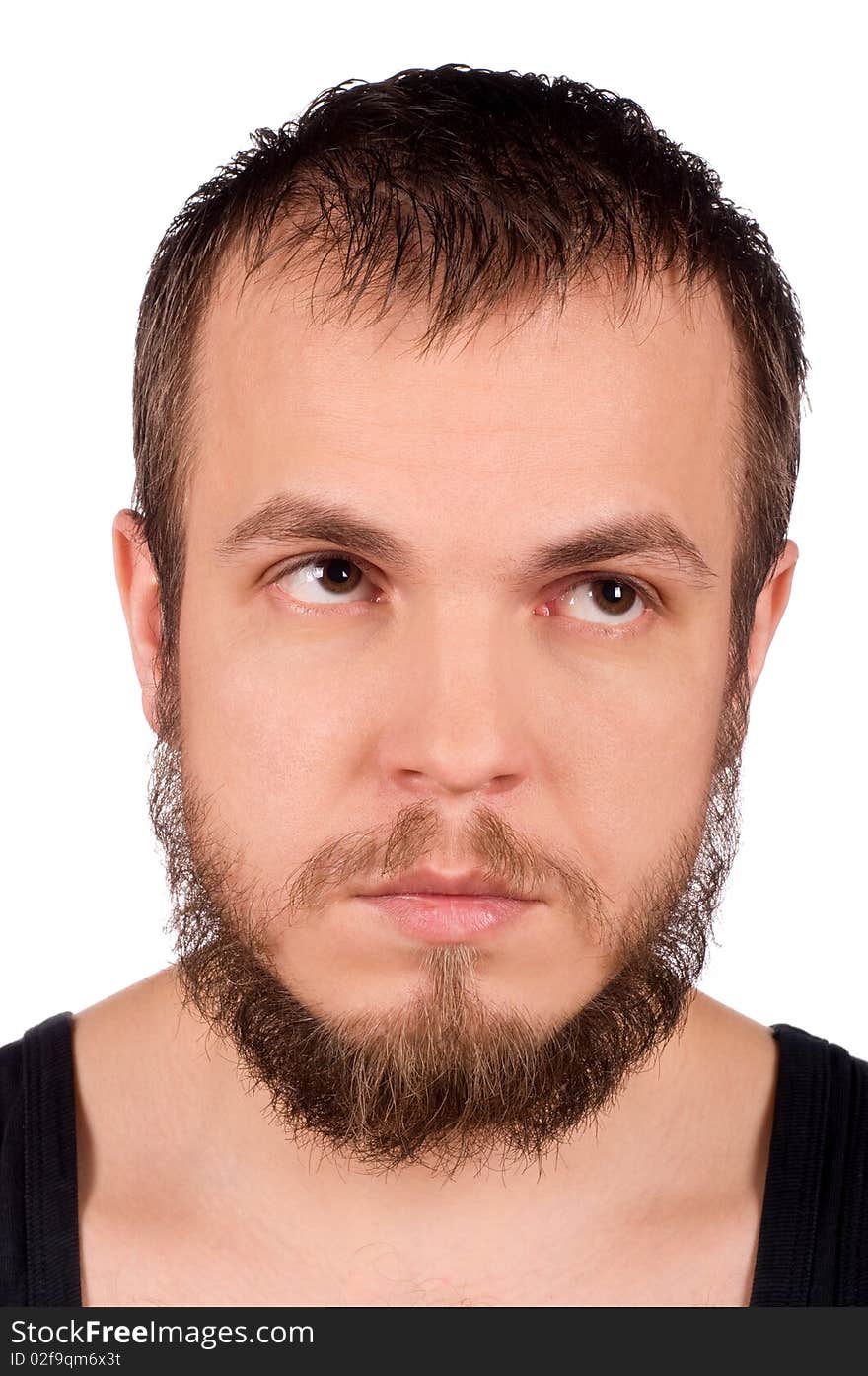 Series - Facial expressions of young man isolated on white background