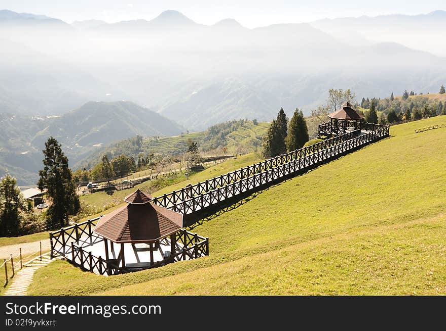 A pavilion built on the piedmont