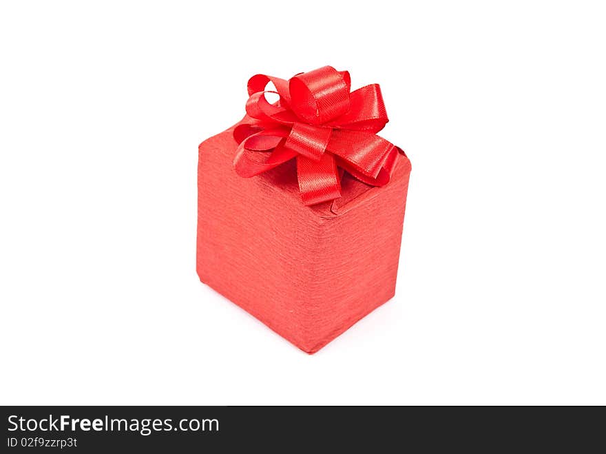 Red gift box with bow