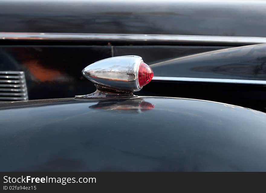 Closeup of rotary signal on old american car