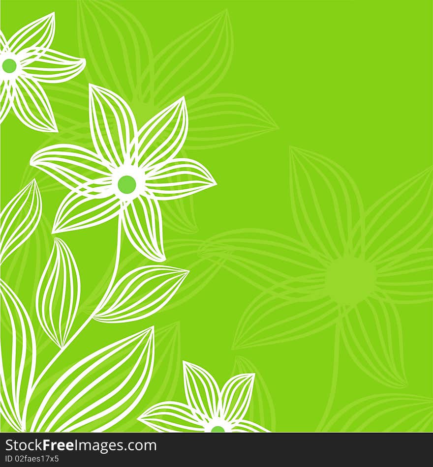 Floral background with hand drawn flowers