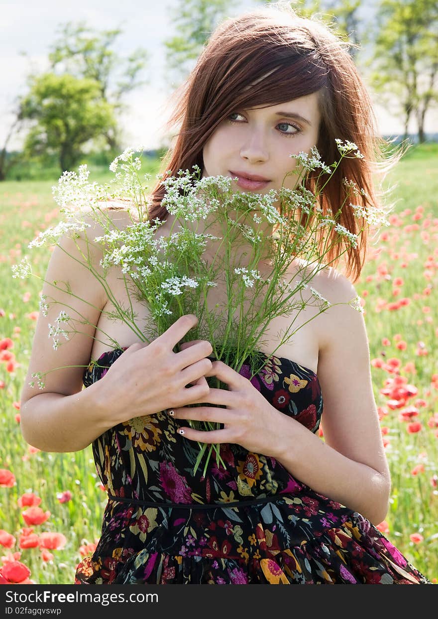 Girl in summer field