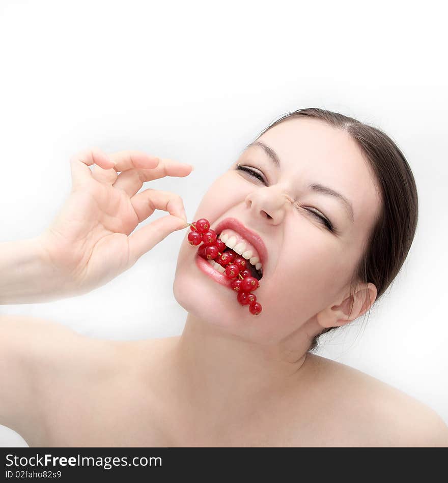 Girl Eats A Currant