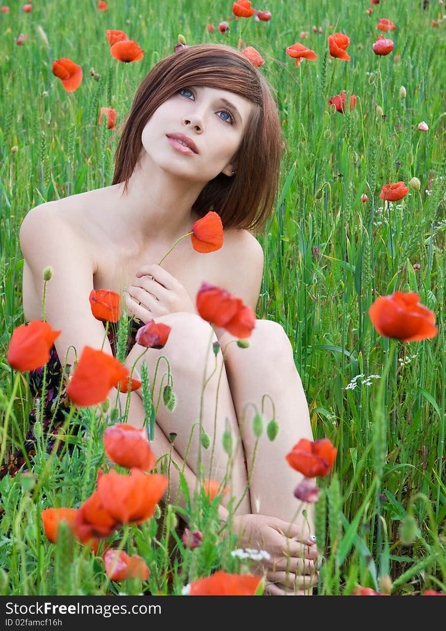 Girl with poppies