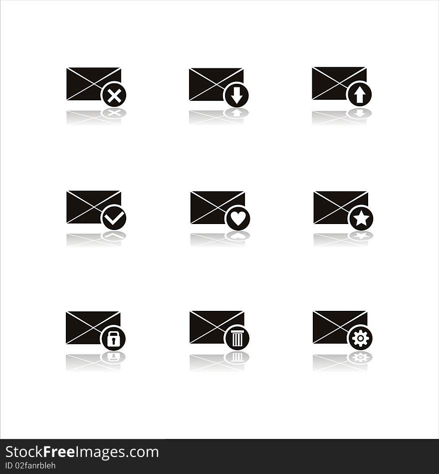 Set Of 9 Letter Icons