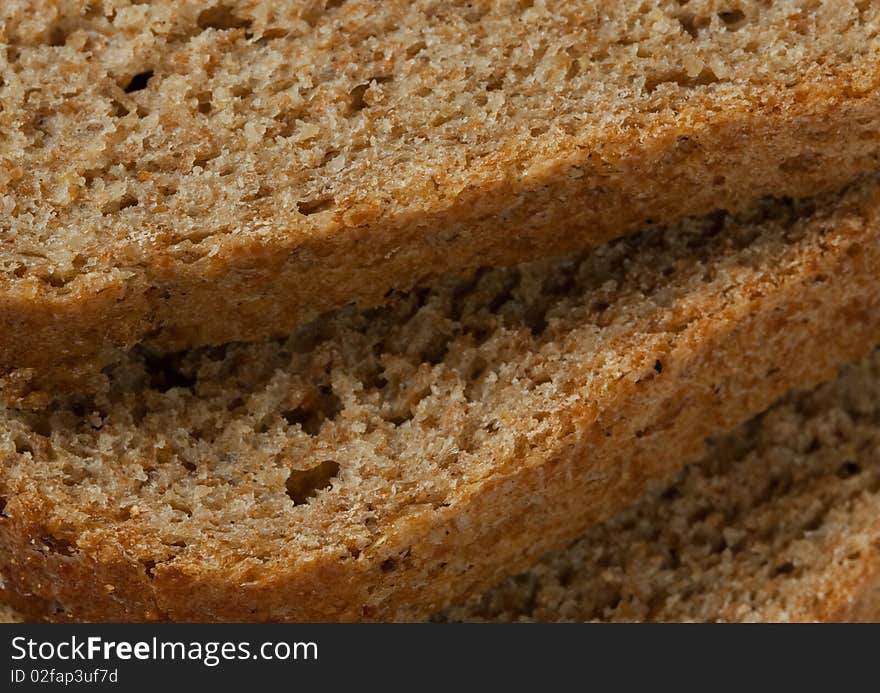 Sliced homemade brown bread with cereals