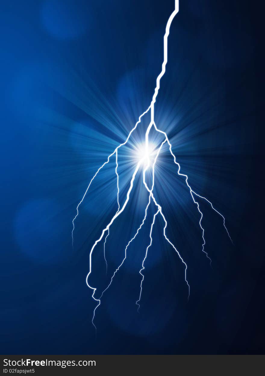 Abstract lightning and light effects on a dark background