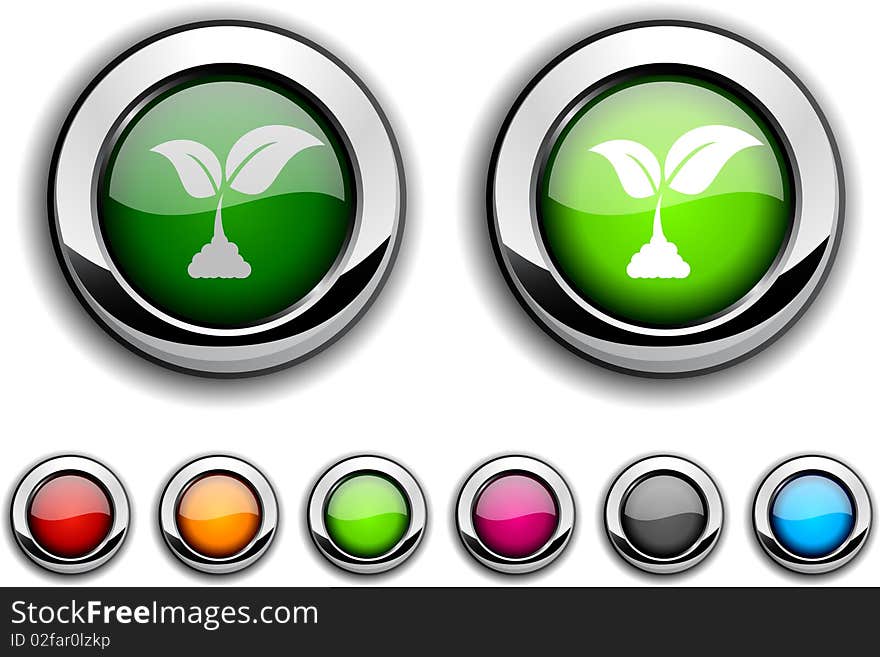 Ecology realistic buttons. Set of illustration. Ecology realistic buttons. Set of illustration.