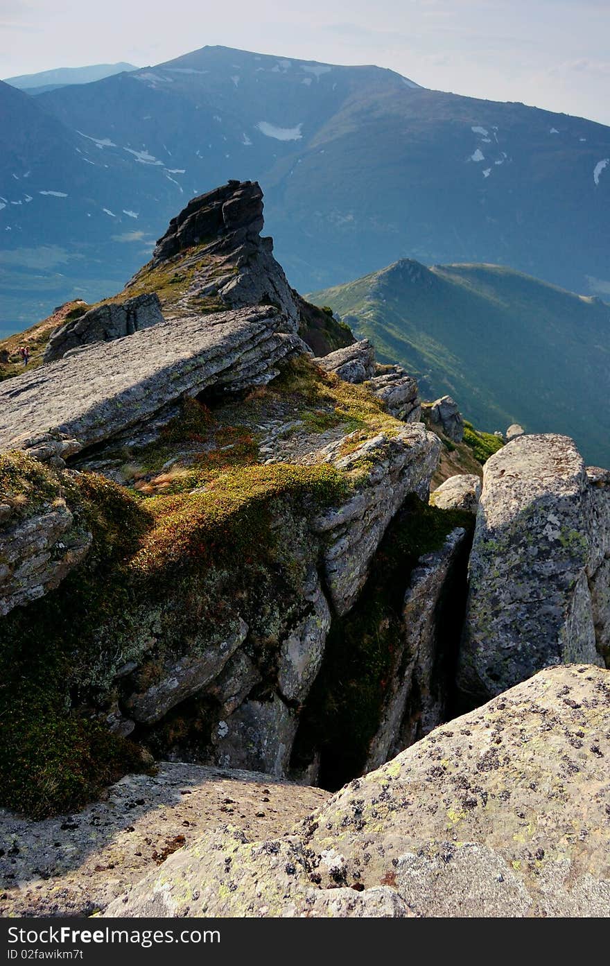 Mountain landscape with rocks in the Ukrainian Carpathians. Mountain landscape with rocks in the Ukrainian Carpathians