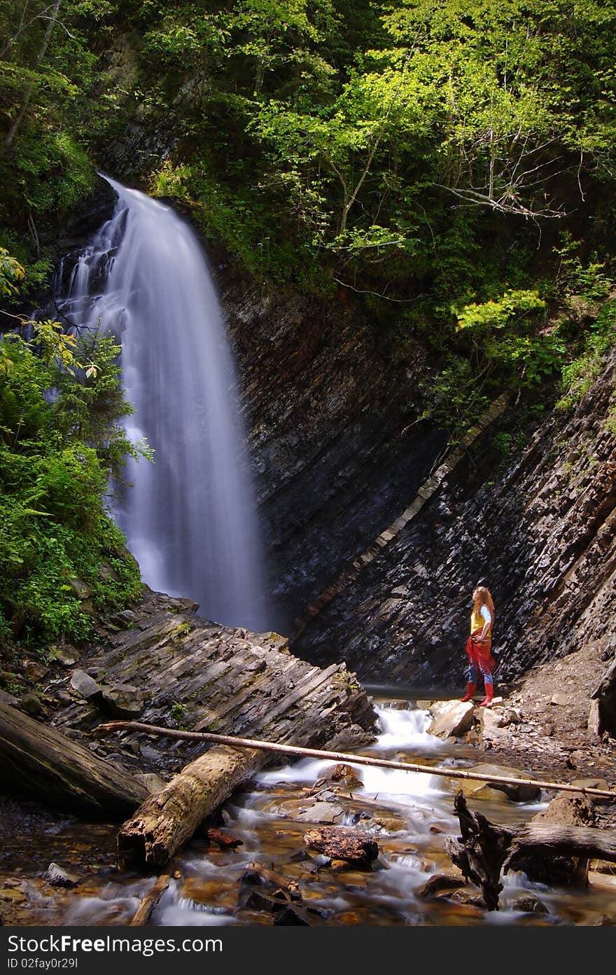 Waterfall in mountains