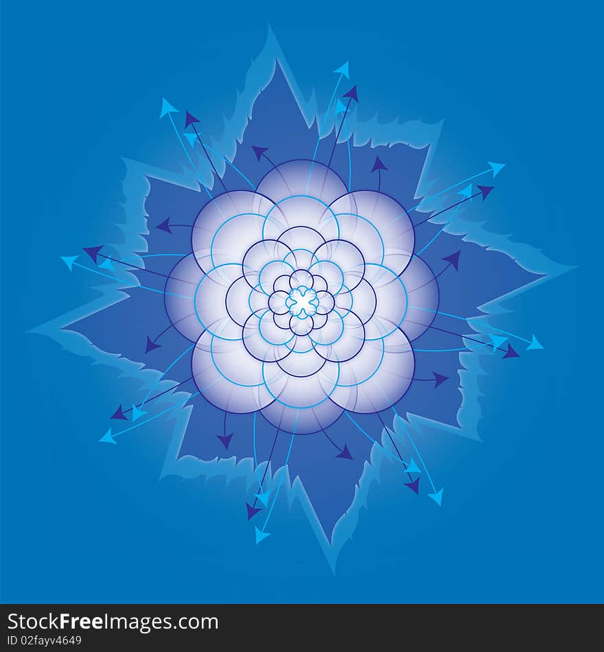 Blue Flower With Arrows