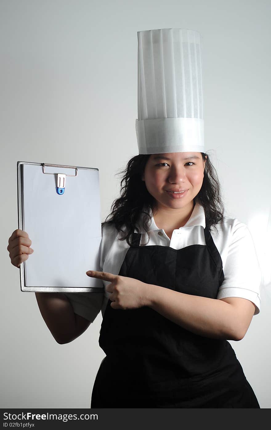 Chef showing you her checklist before cooking