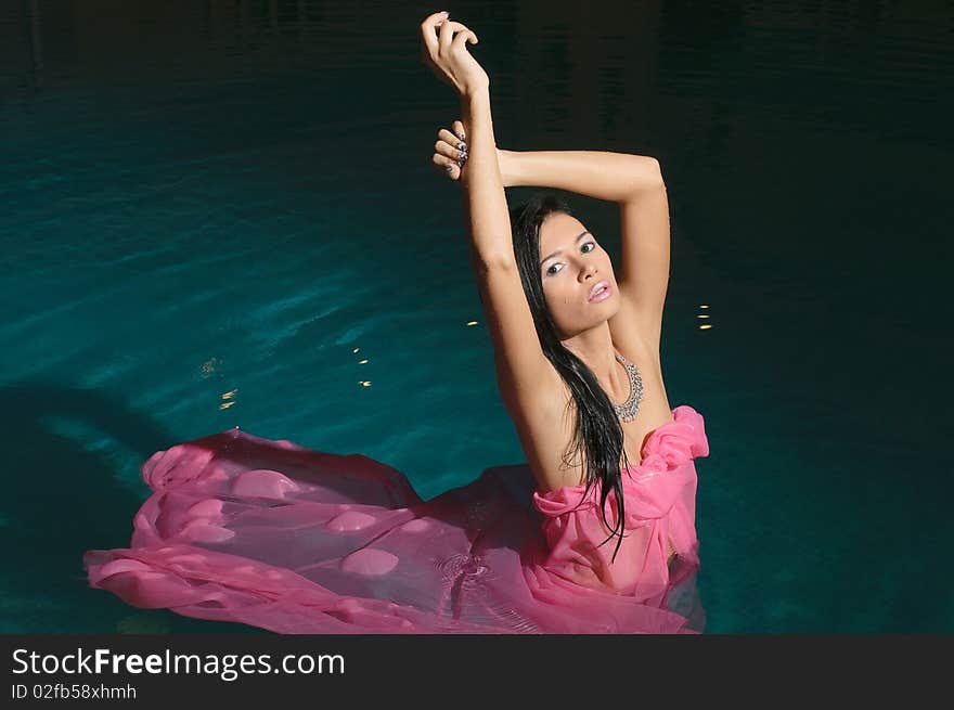 Girl In Pool