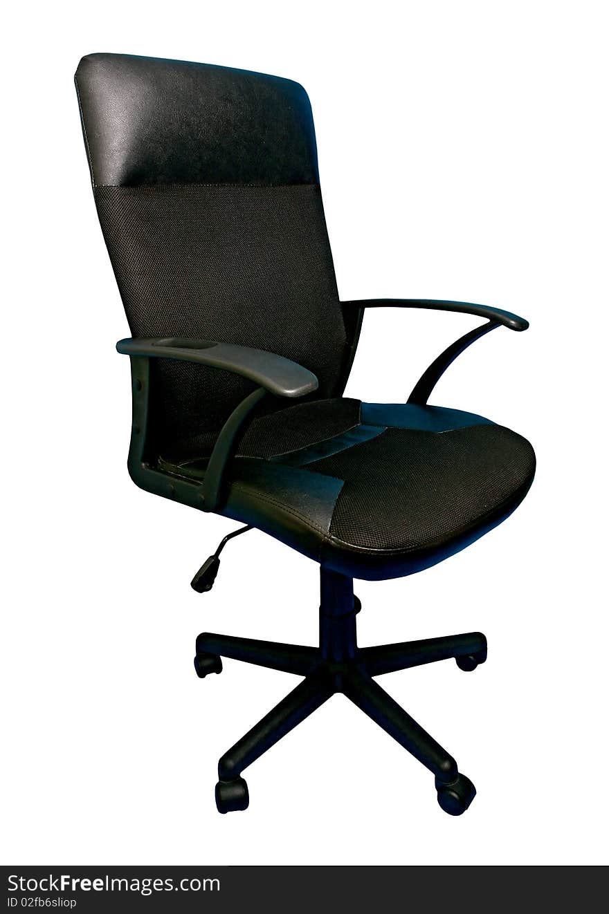 Black office chair isolated on white background