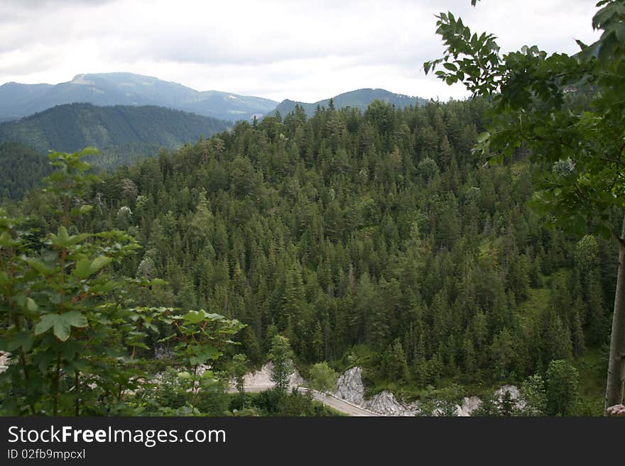 View on road in Slovakia mountain s