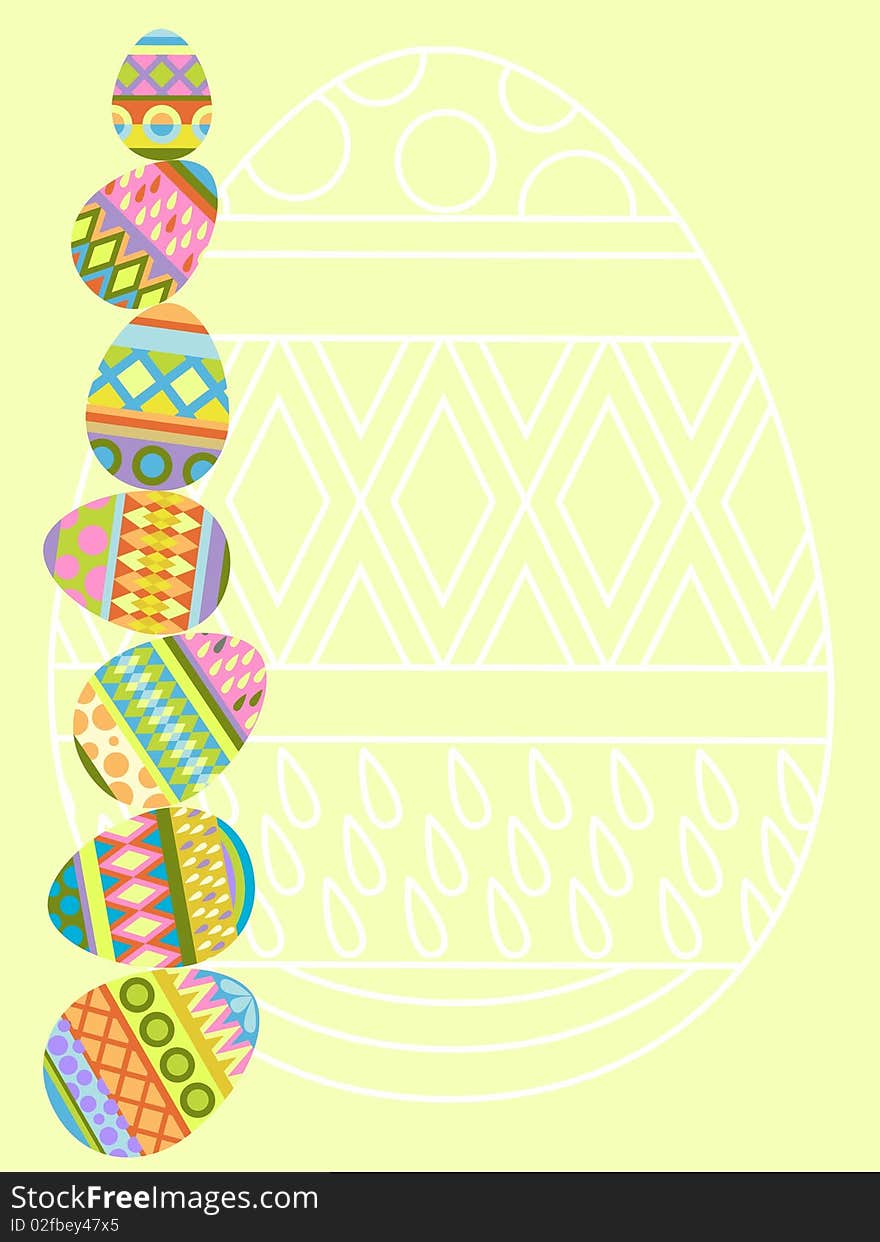 Easter eggs card in multi colors