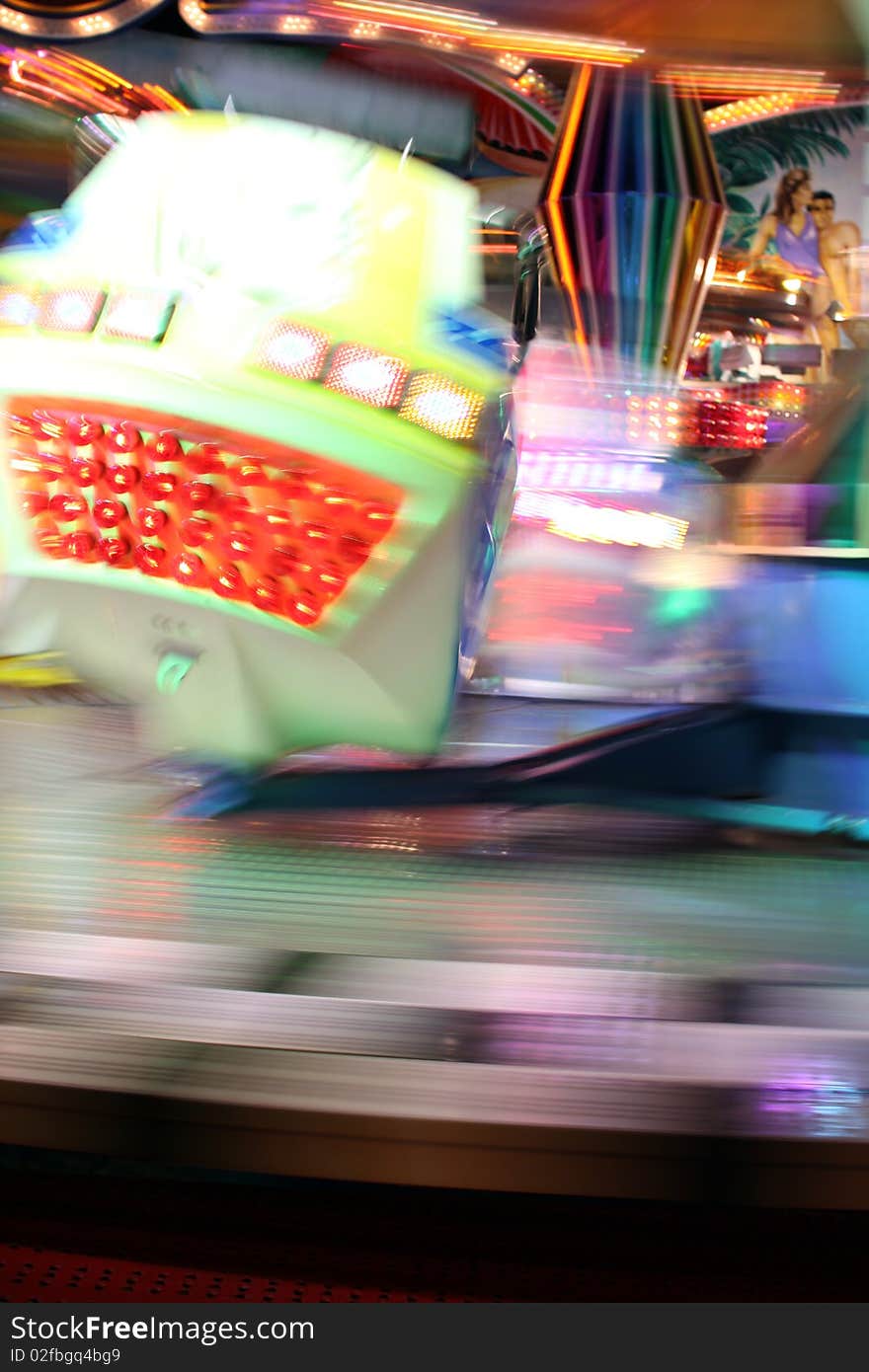 Blurred Moving Joy Ride At Carnival