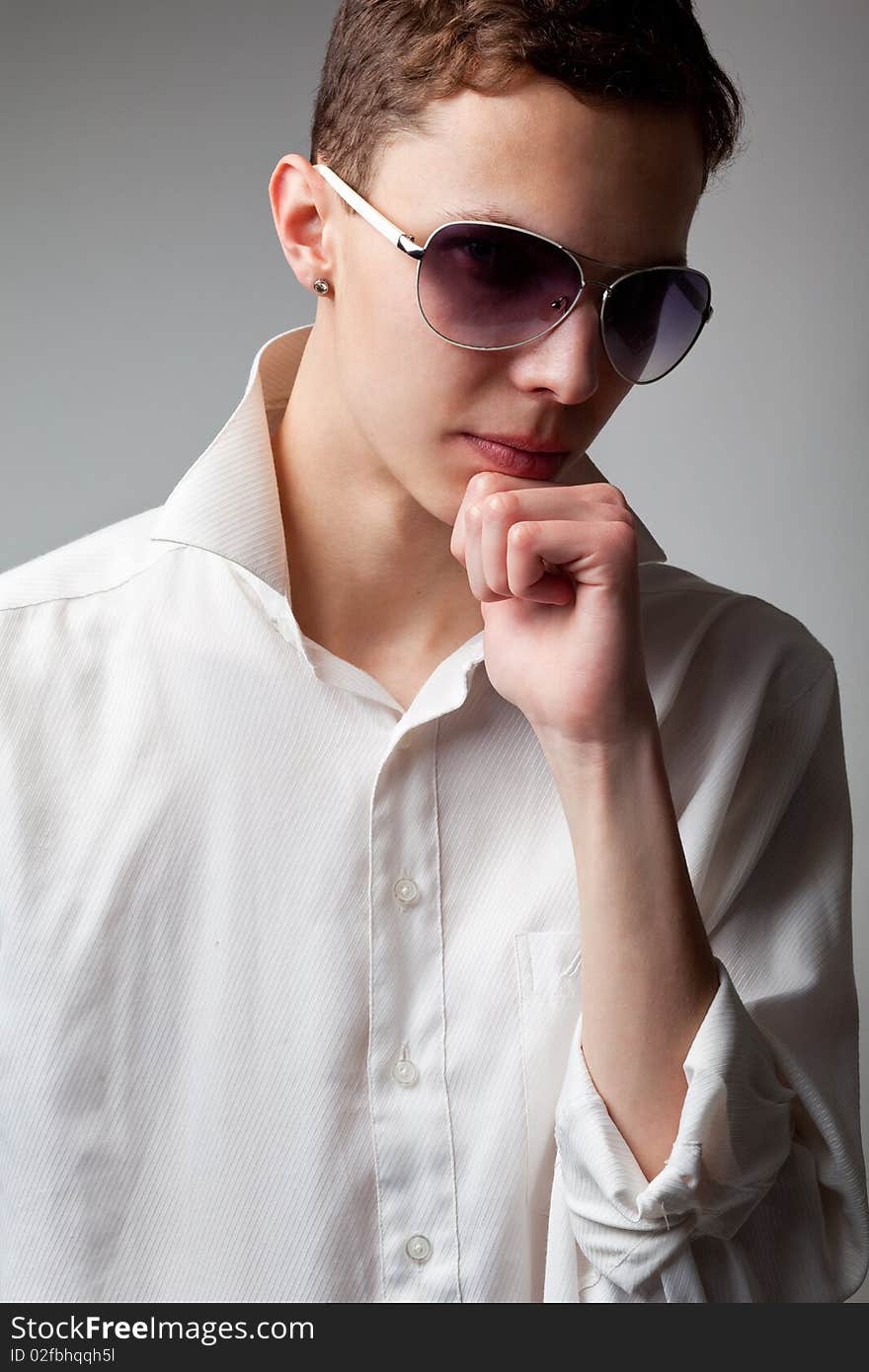 Pensive young man in shirt