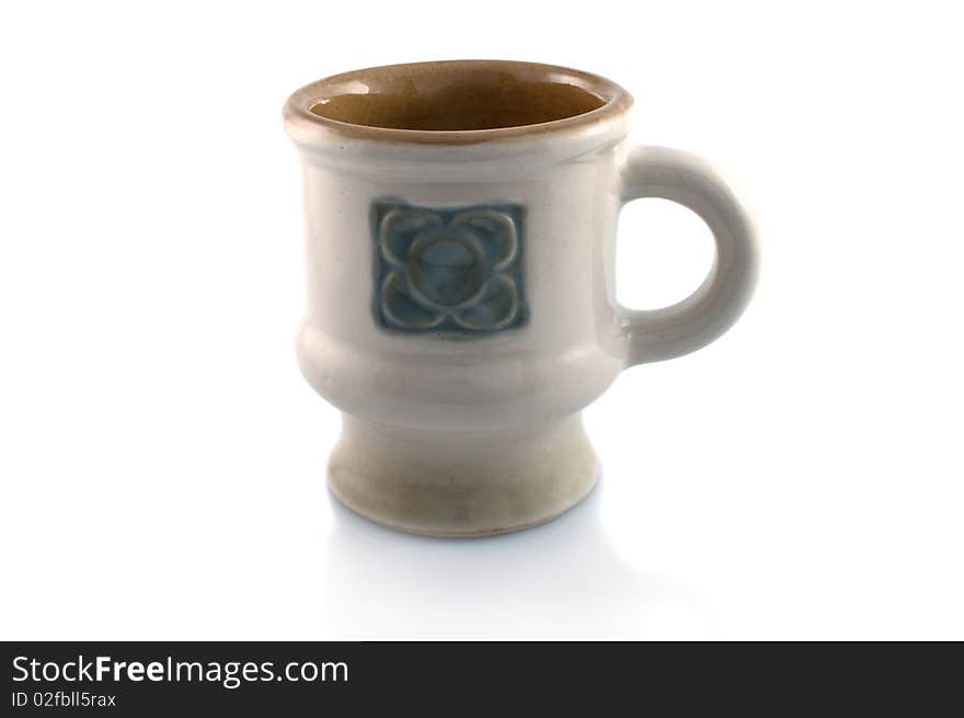 Ceramic mug on a white background