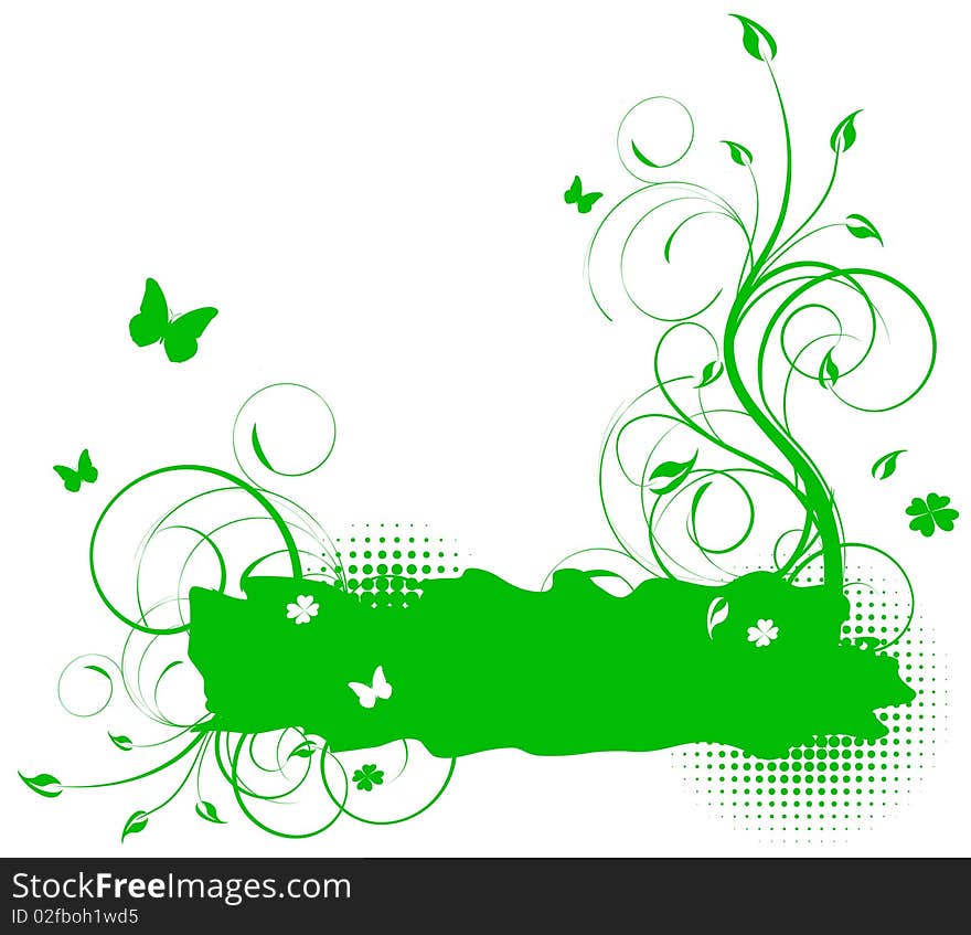 Green floral summer seasonal background. Green floral summer seasonal background