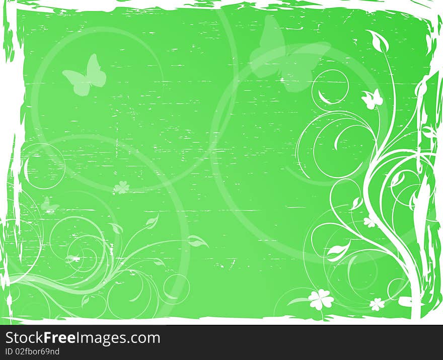 Green floral background