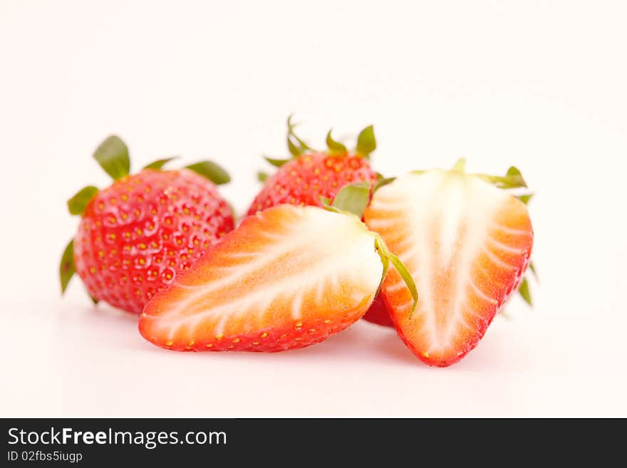 Beautifully fresh red strawberries from Grandma's garden.