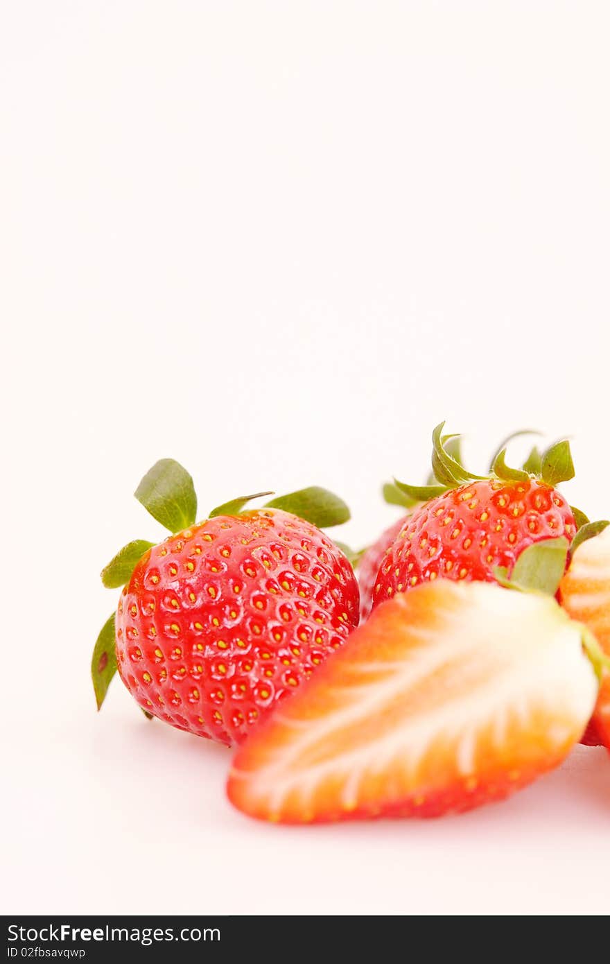 Beautifully fresh red strawberries from Grandma's garden.