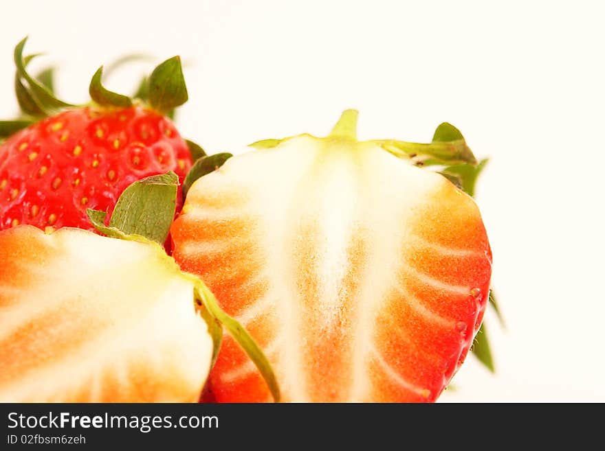 Beautifully fresh red strawberries from Grandma's garden.