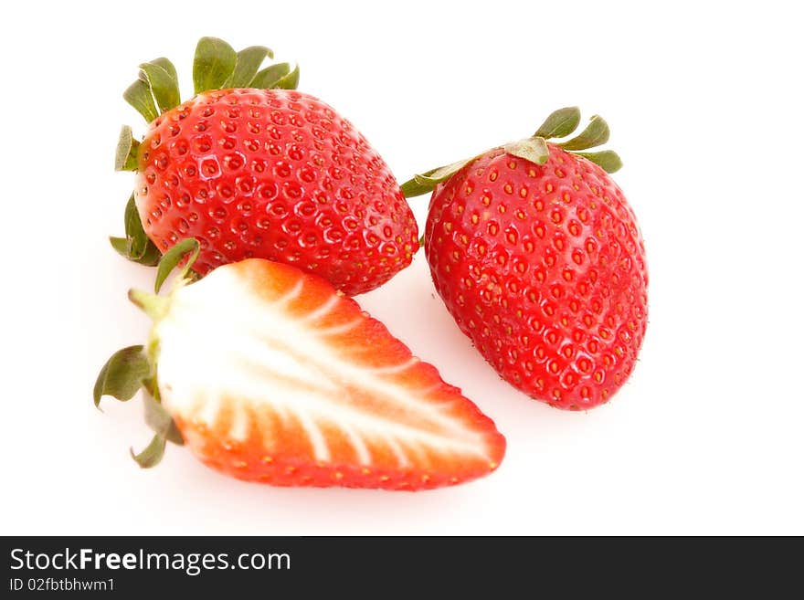 Beautifully fresh red strawberries from Grandma's garden.