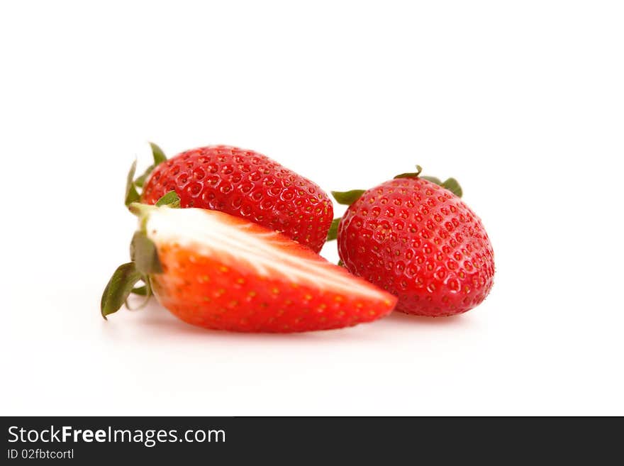 Beautifully fresh red strawberries from Grandma's garden.