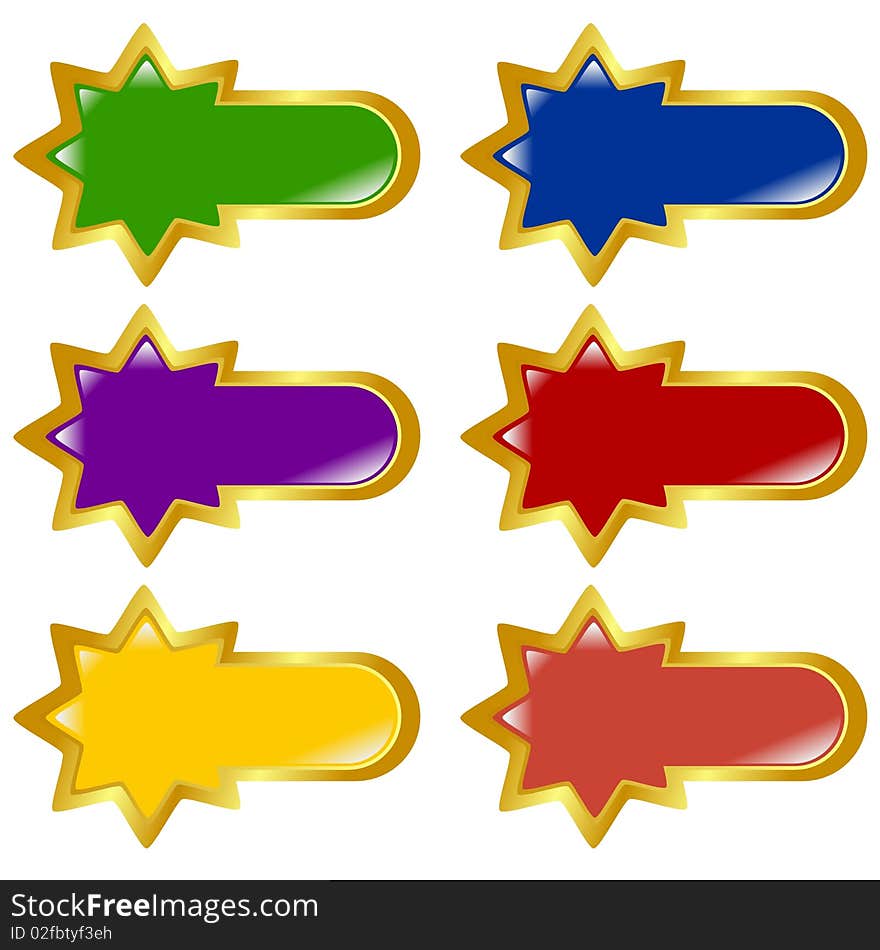 Vector set of colored buttons