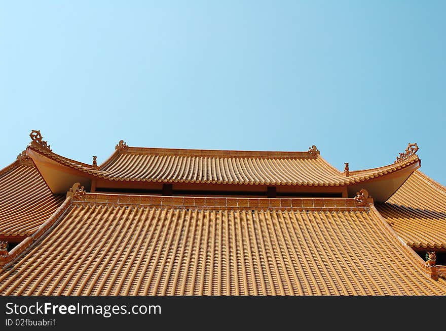 Close up of chinese temple roof