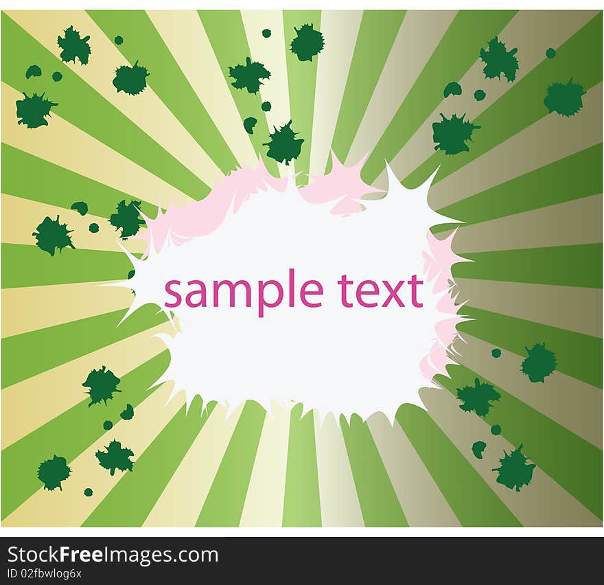 Glossy background with gold and green stripes. there is an area for text in the middle